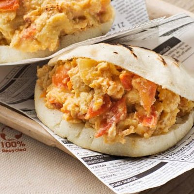 Arepa with Perico Eggs