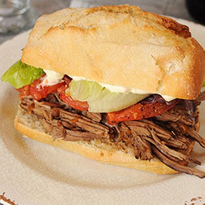 Shredded beef mini sandwich